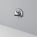 GOLDEN RETRIEVER Rundes Kunstregal in Schwarz