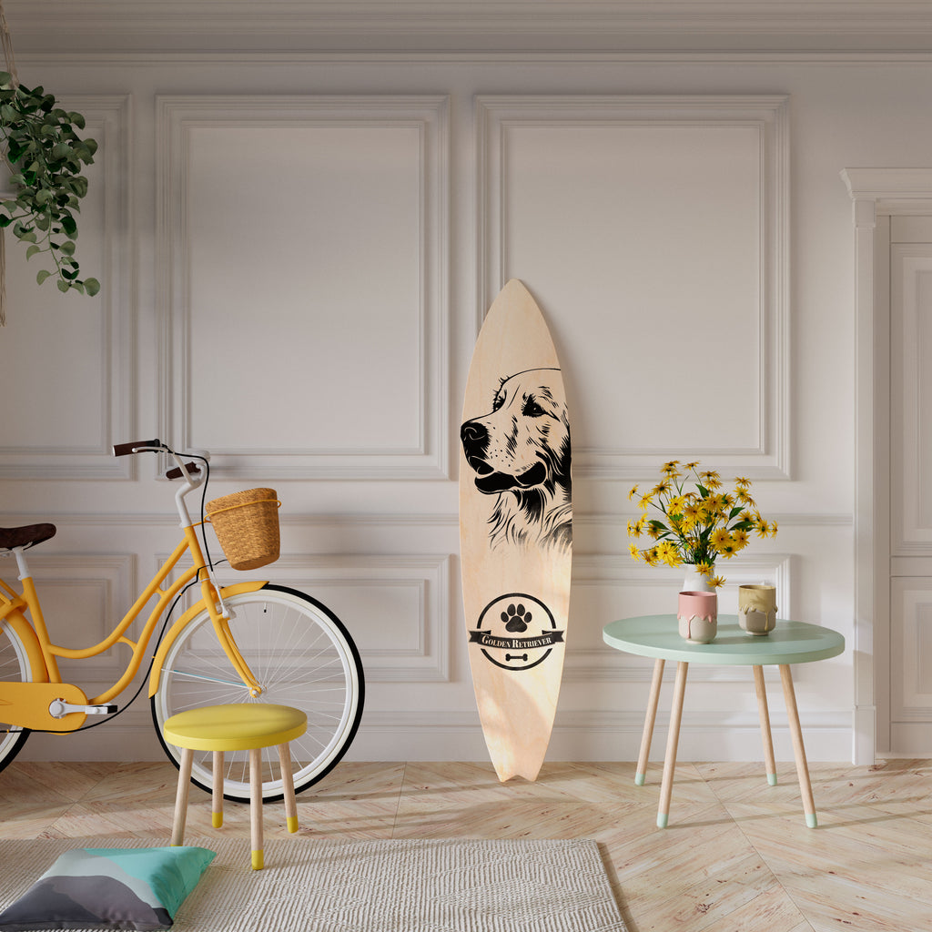 GOLDEN RETRIEVER Deko-Surfboard