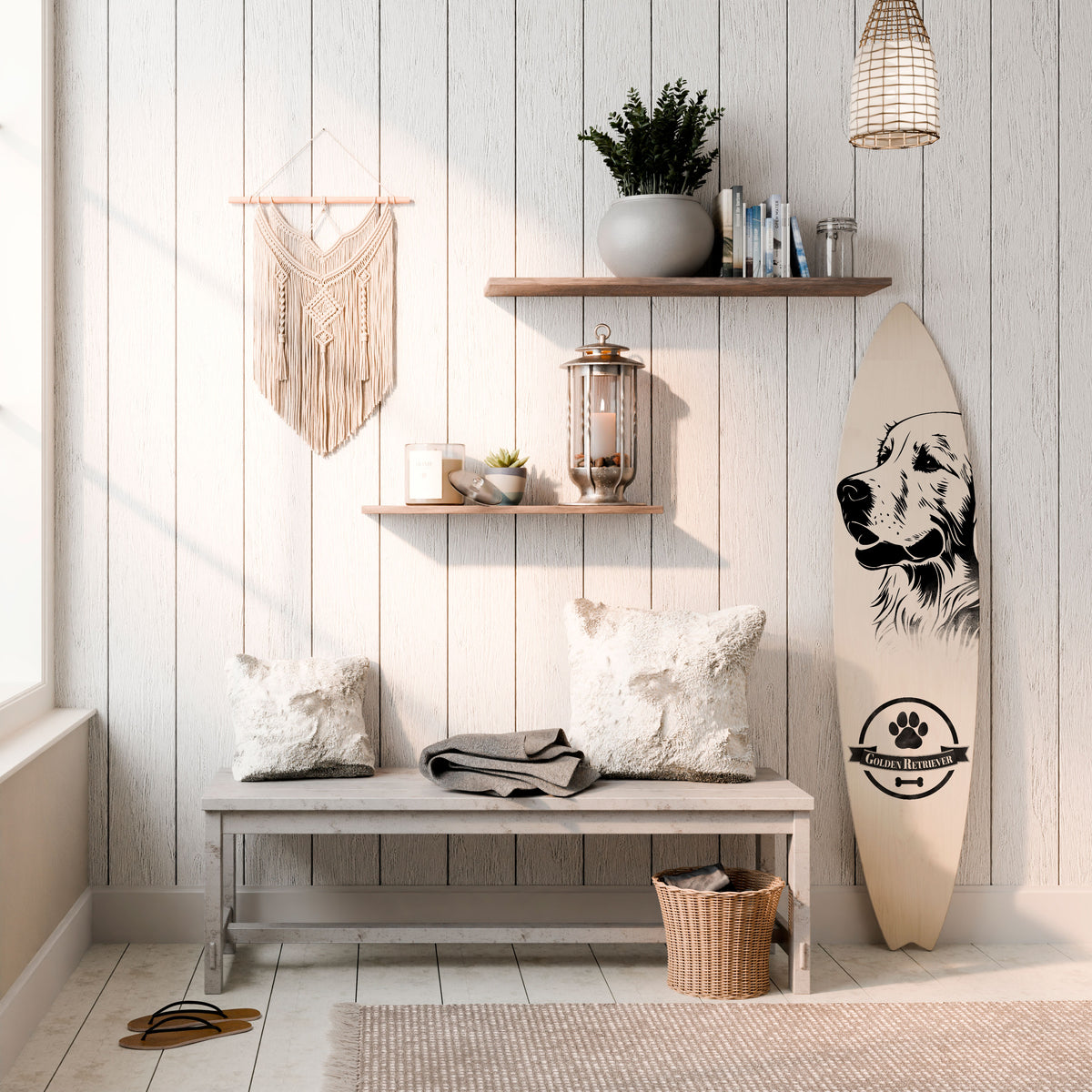GOLDEN RETRIEVER Deko-Surfboard