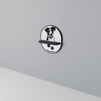 JACK RUSSEL TERRIER Ovales Kunstregal in Schwarz