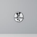 JACK RUSSEL TERRIER Ovales Kunstregal in Schwarz