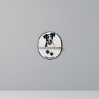 JACK RUSSEL TERRIER Ovales Kunstregal in Eiche-Optik