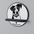 JACK RUSSEL TERRIER Round Art Shelf In Black Finish