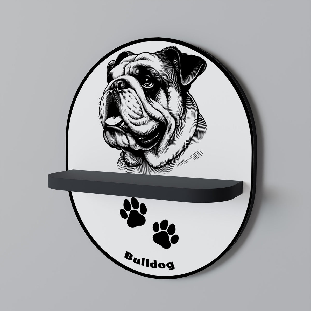 BULLDOG DOG Dekoratives Wandregal