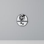 BULLDOG DOG Ovales Kunstregal in Schwarz