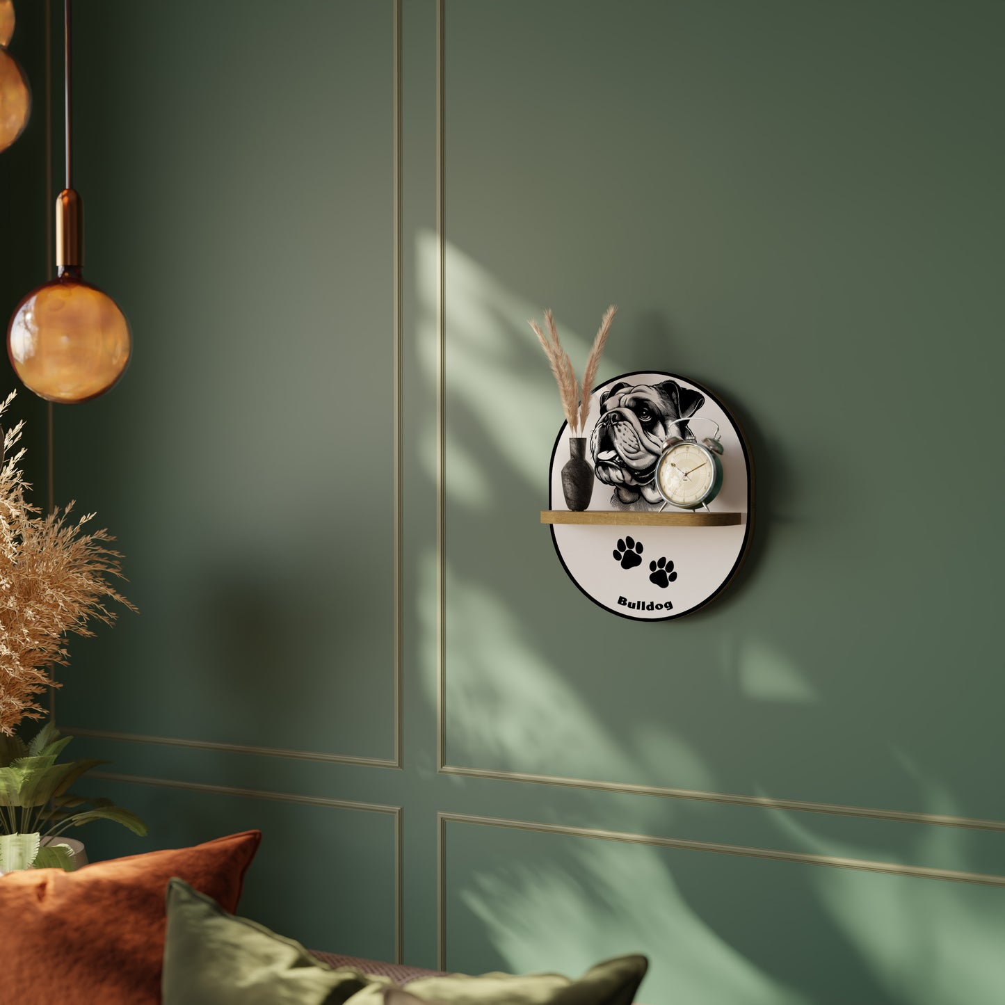 BULLDOG DOG Art Shelf