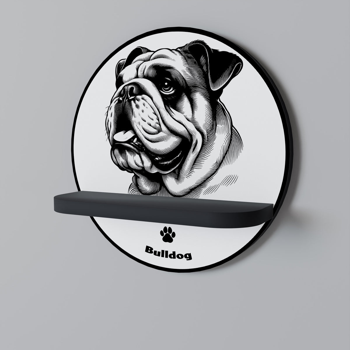 BULLDOG DOG Dekoratives Wandregal