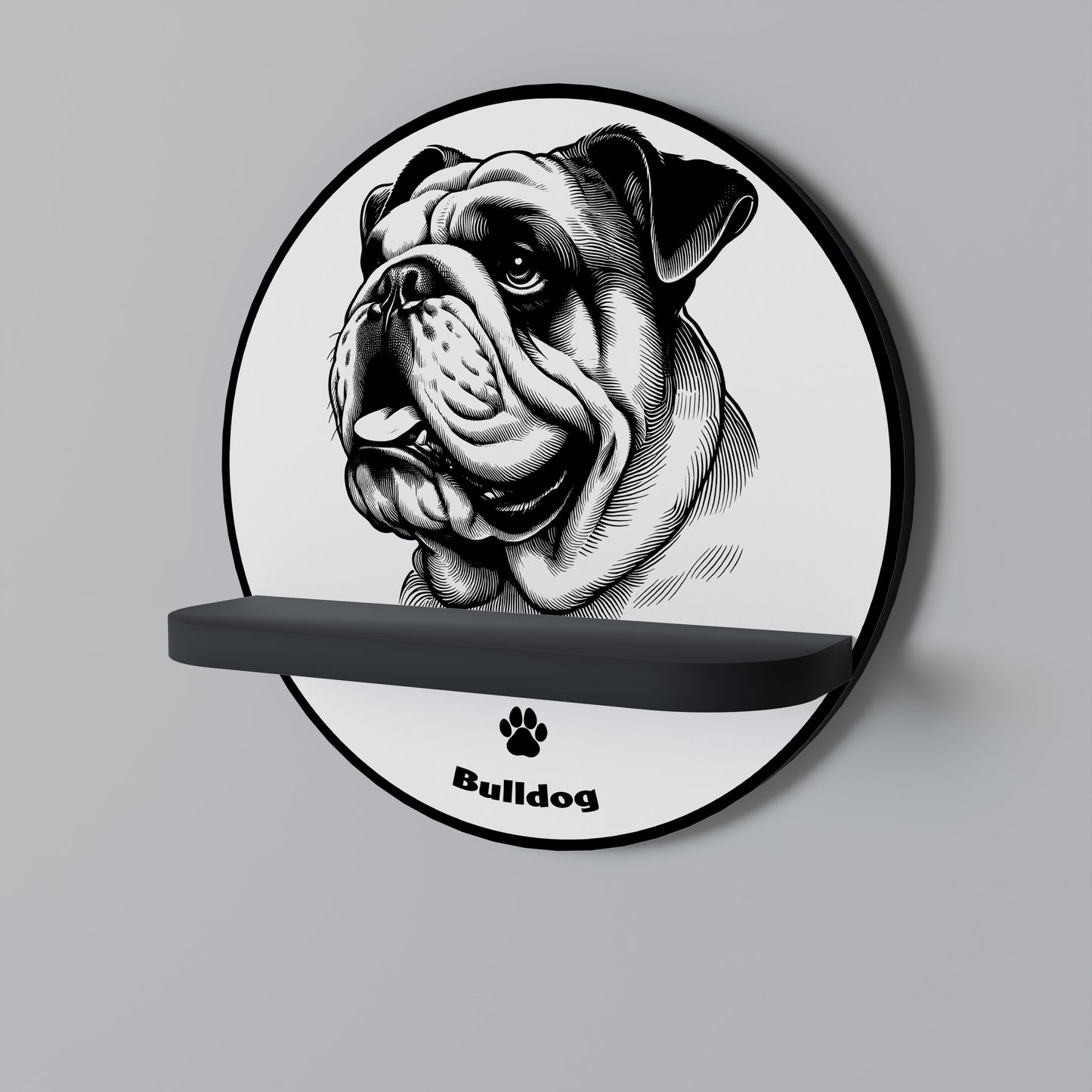 BULLDOG DOG Art Shelf
