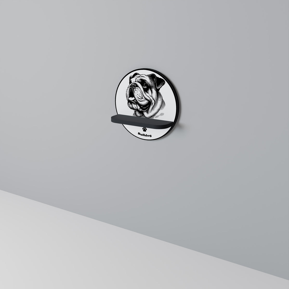 BULLDOG DOG Art Shelf
