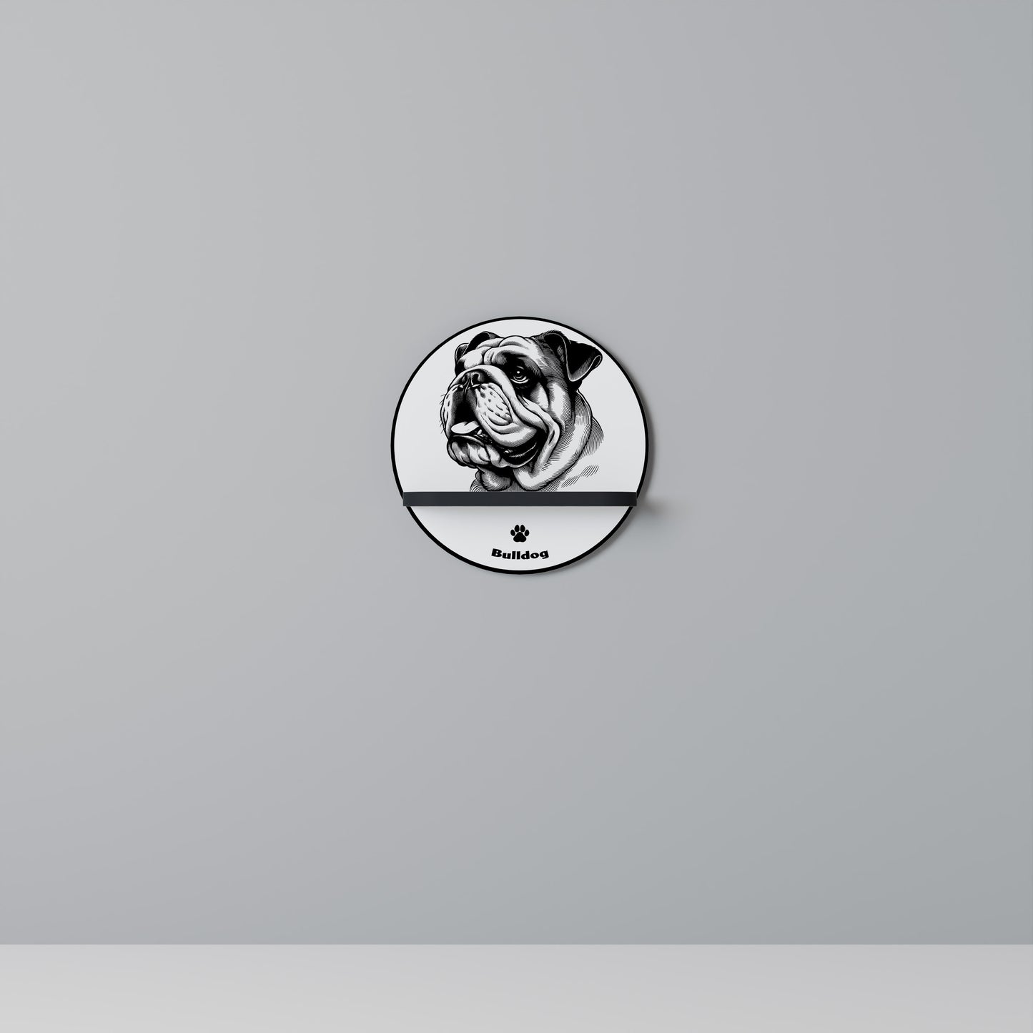 BULLDOG DOG Art Shelf