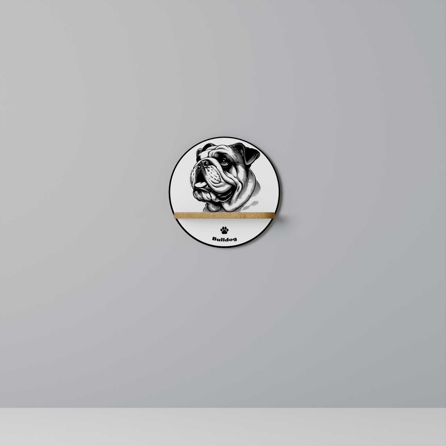 BULLDOG DOG Art Shelf