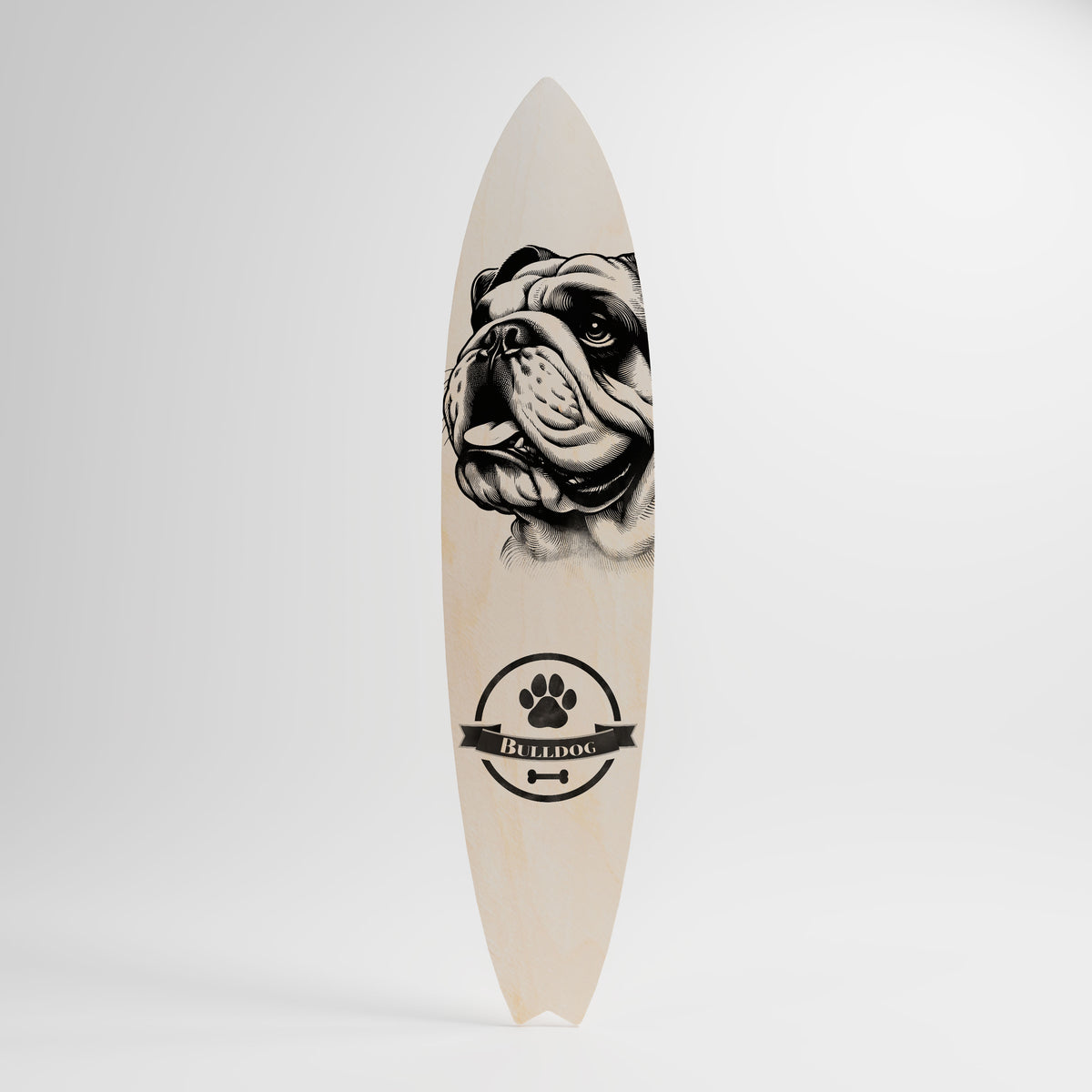 BULLDOG DOG Deko-Surfboard