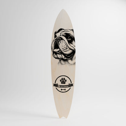 BULLDOG DOG Deko-Surfboard