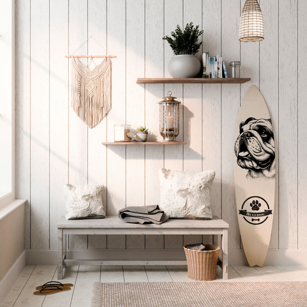 BULLDOG DOG Deko-Surfboard