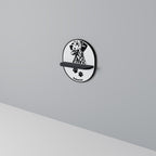 DALMATIAN DOG Ovales Kunstregal in Schwarz