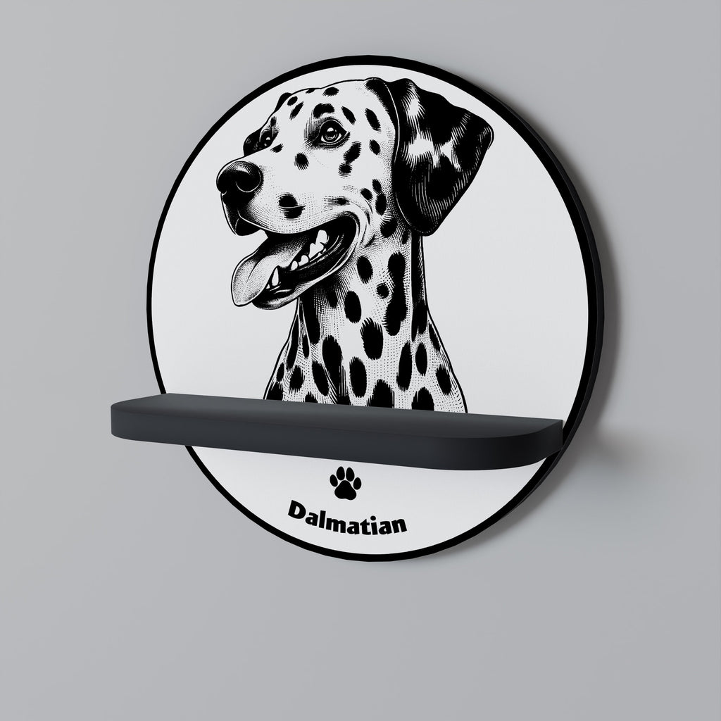 DALMATIAN DOG Rundes Kunstregal in Schwarz