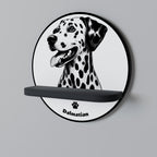 DALMATIAN DOG Rundes Kunstregal in Schwarz