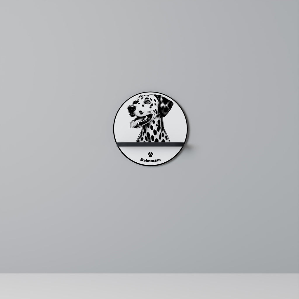 DALMATIAN DOG Rundes Kunstregal in Schwarz