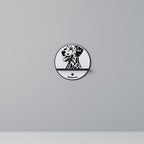 DALMATIAN DOG Rundes Kunstregal in Schwarz