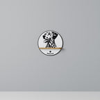 DALMATIAN DOG Rundes Kunstregal in Eiche-Optik