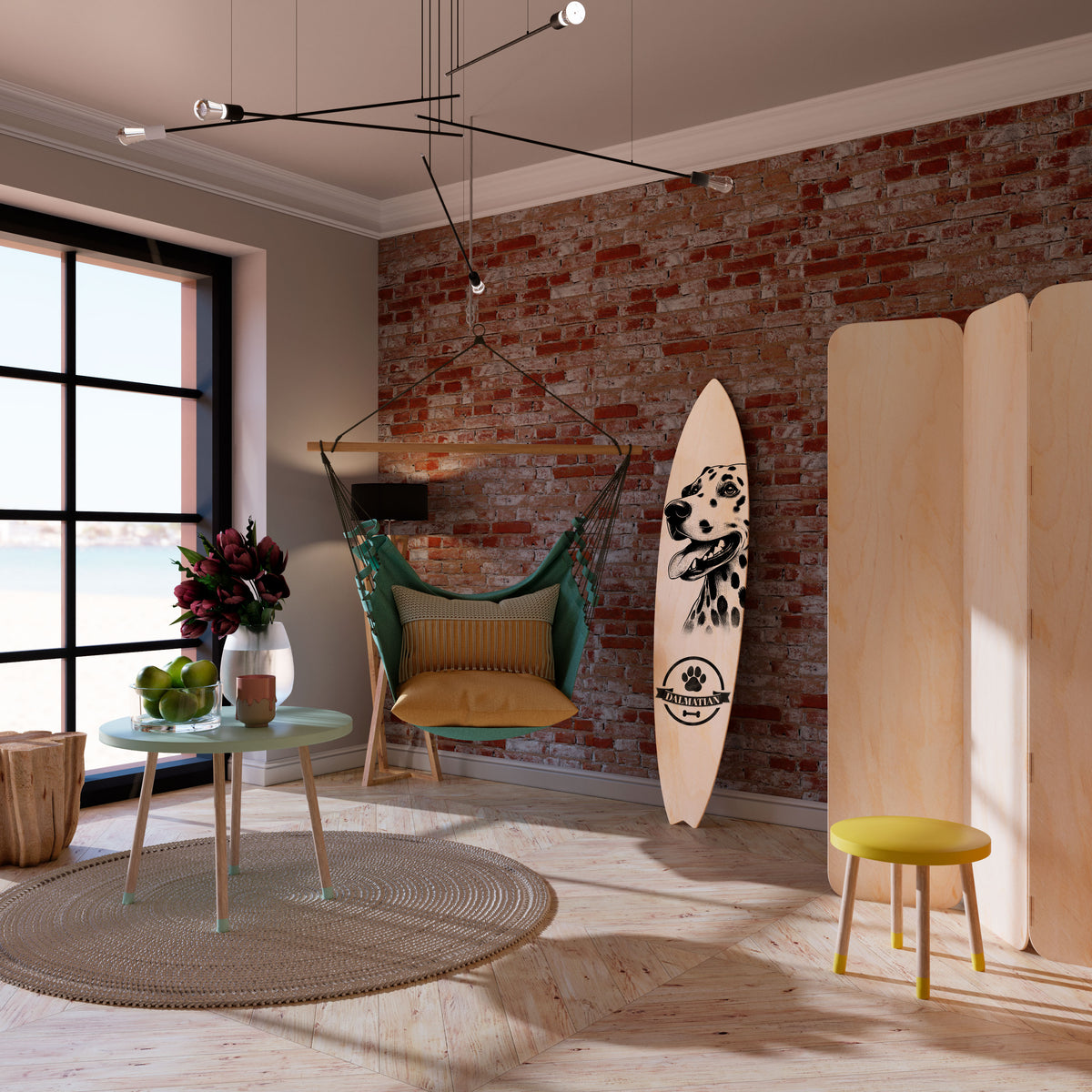 DALMATIAN DOG Deko-Surfboard