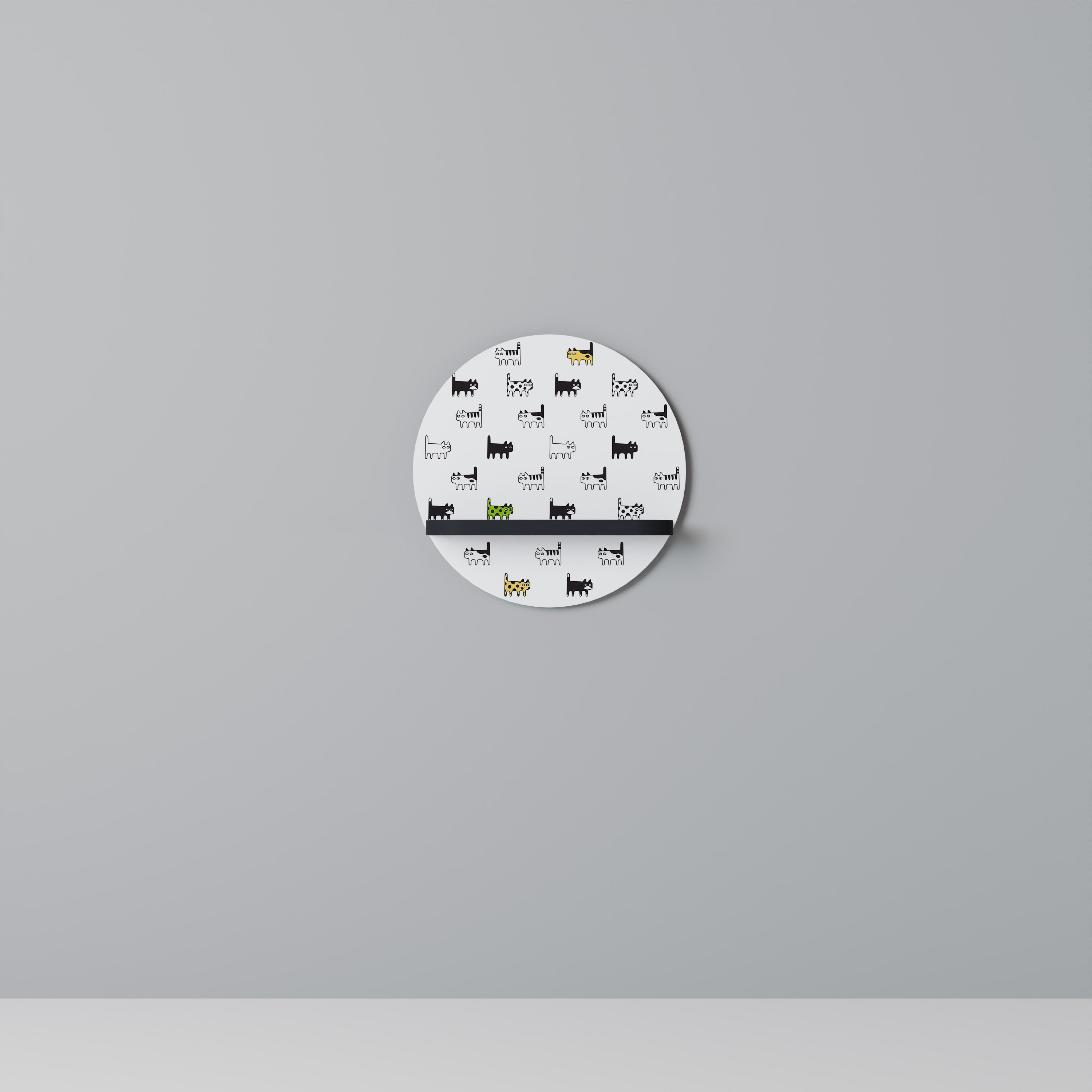 CATS COMPILATION Rundes Kunstregal in Schwarz