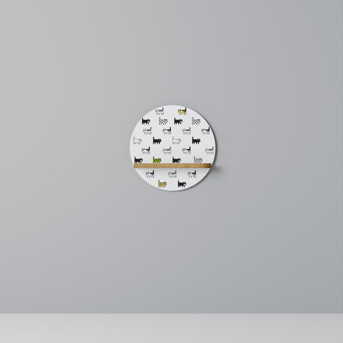 CATS COMPILATION Rundes Kunstregal in Eiche-Optik