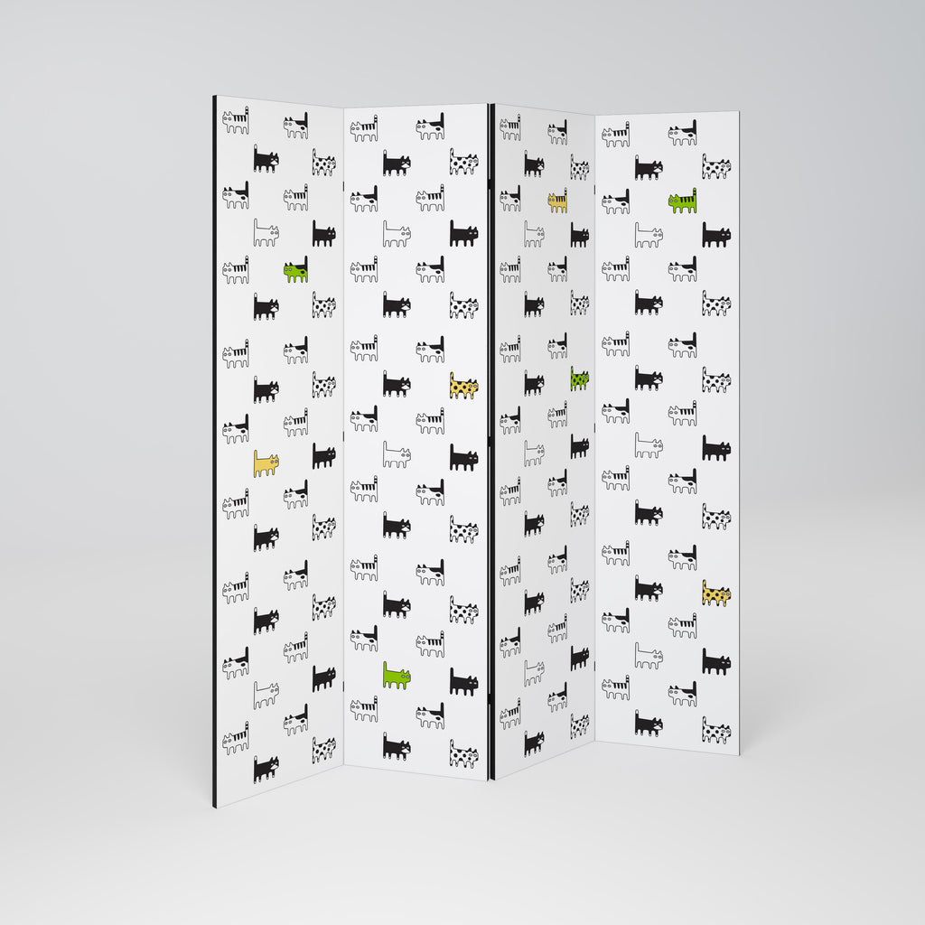 CATS COMPILATION 4-teiliger Paravent