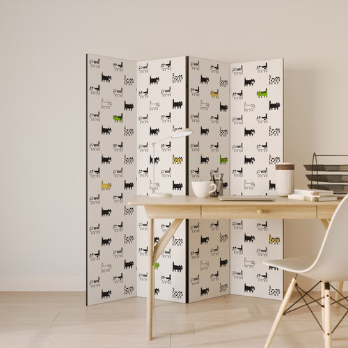 CATS COMPILATION Dekorativer Paravent - 4-teilig