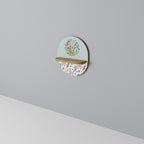 COLORFUL ALPACAS Ovales Kunstregal in Eiche-Optik