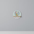 COLORFUL ALPACAS Rundes Kunstregal in Eiche-Optik