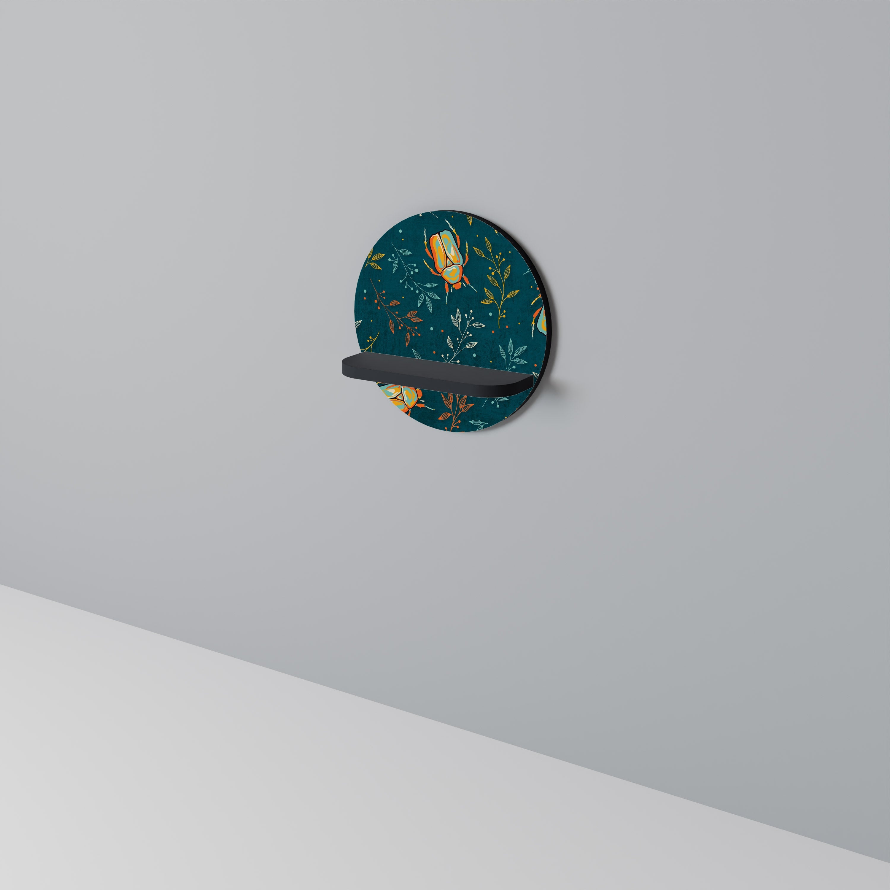 AUTUMN INSECTS Rundes Kunstregal in Schwarz