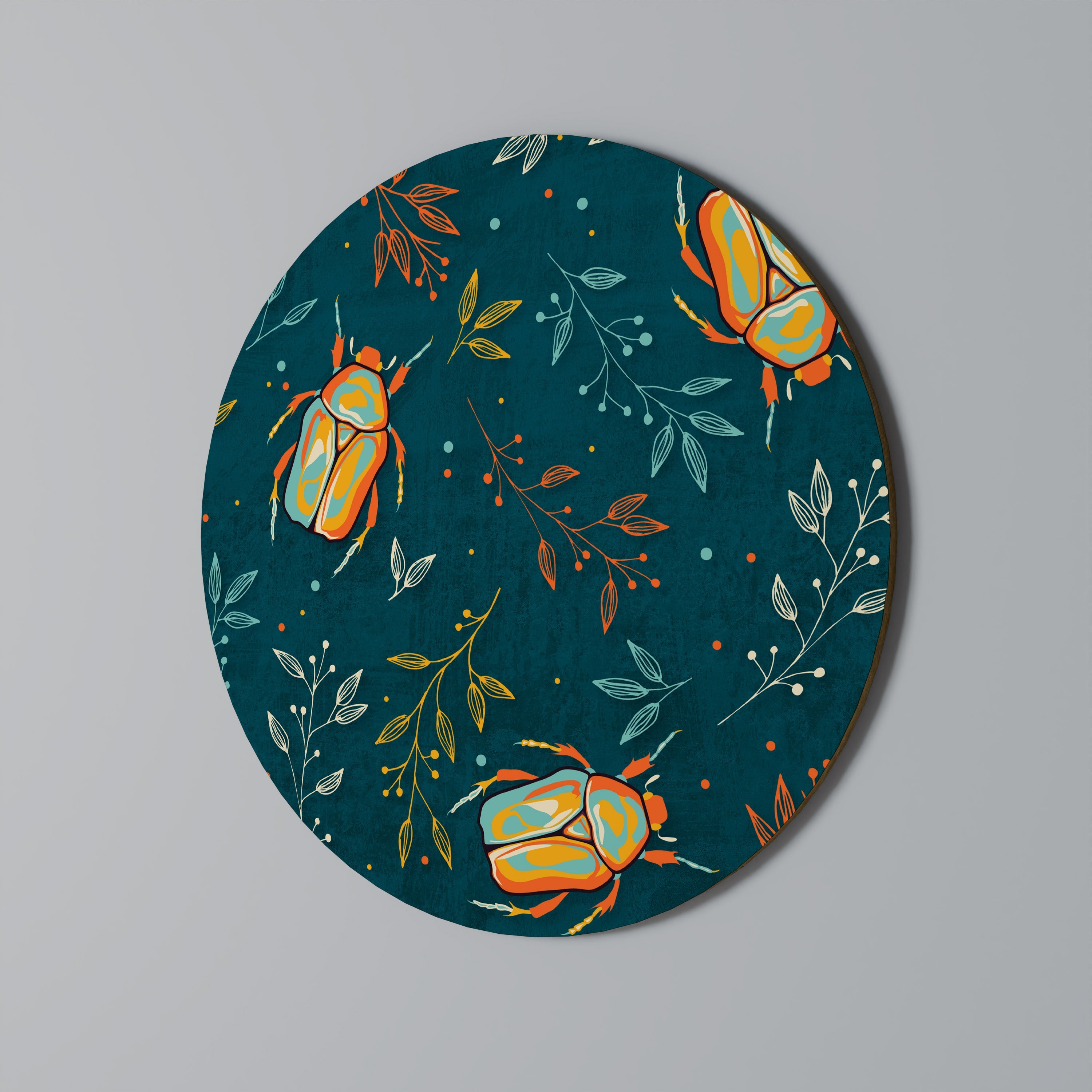 HERBSTINSEKTEN Runde Wandkunst