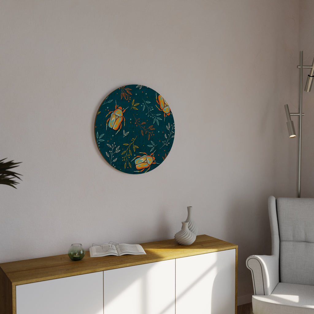HERBSTINSEKTEN Runde Wandkunst