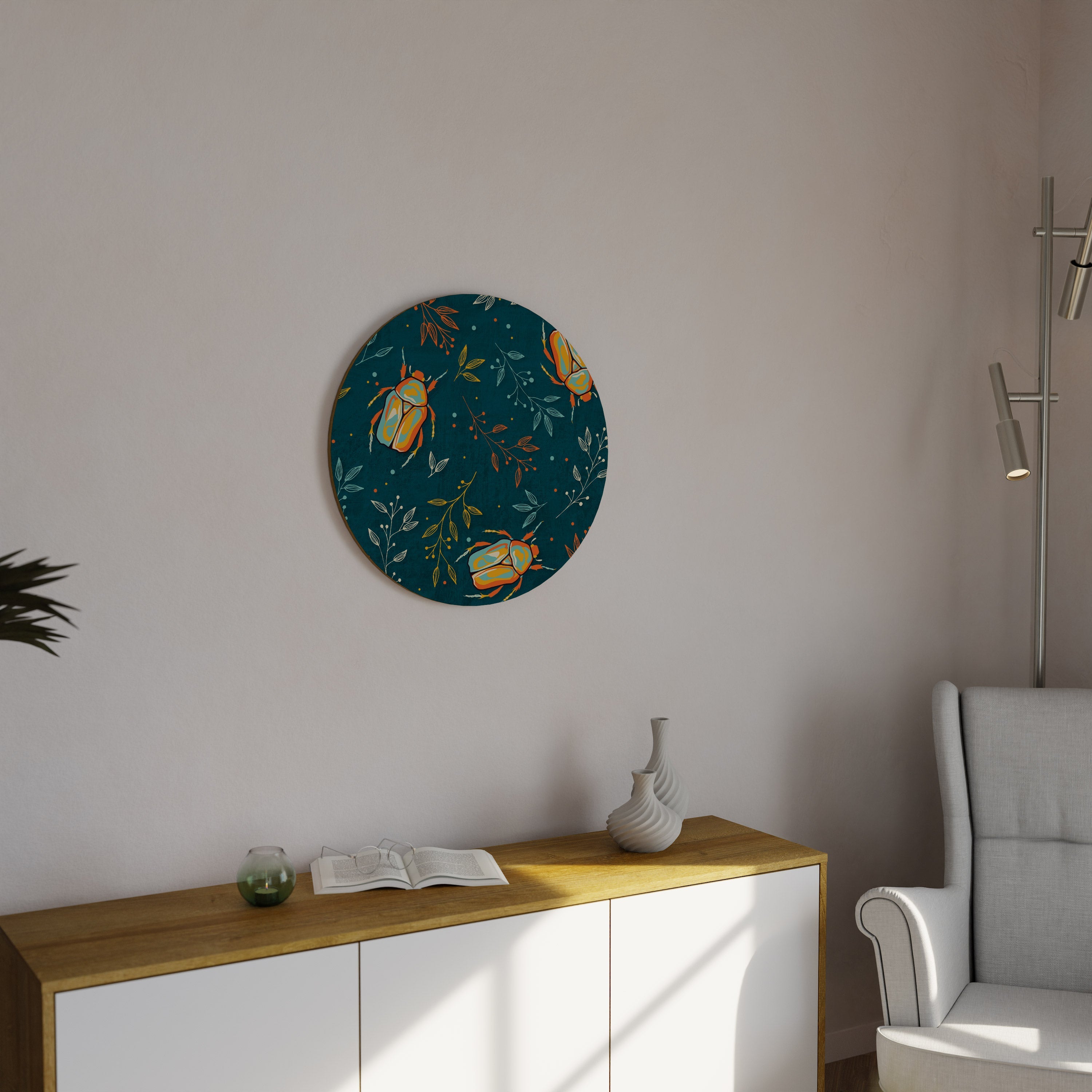 HERBSTINSEKTEN Runde Wandkunst