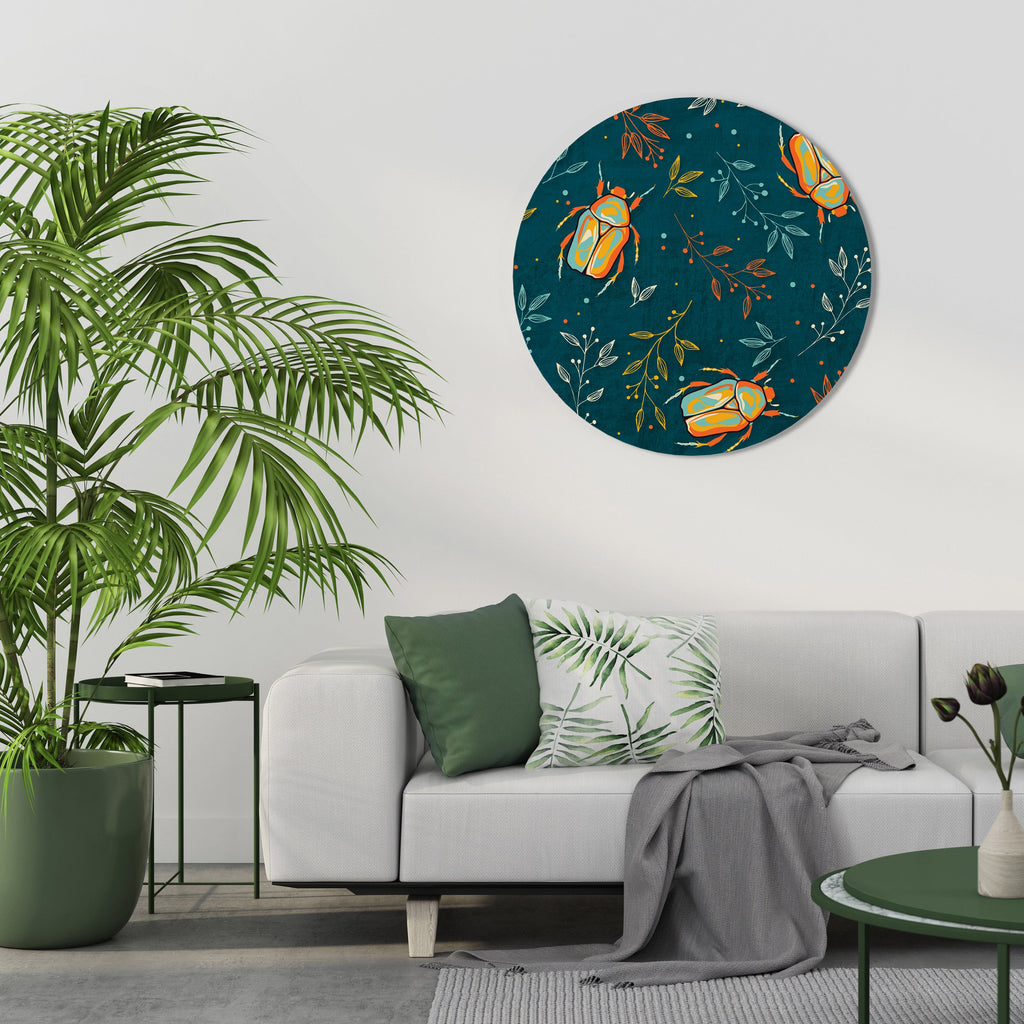 HERBSTINSEKTEN Runde Wandkunst