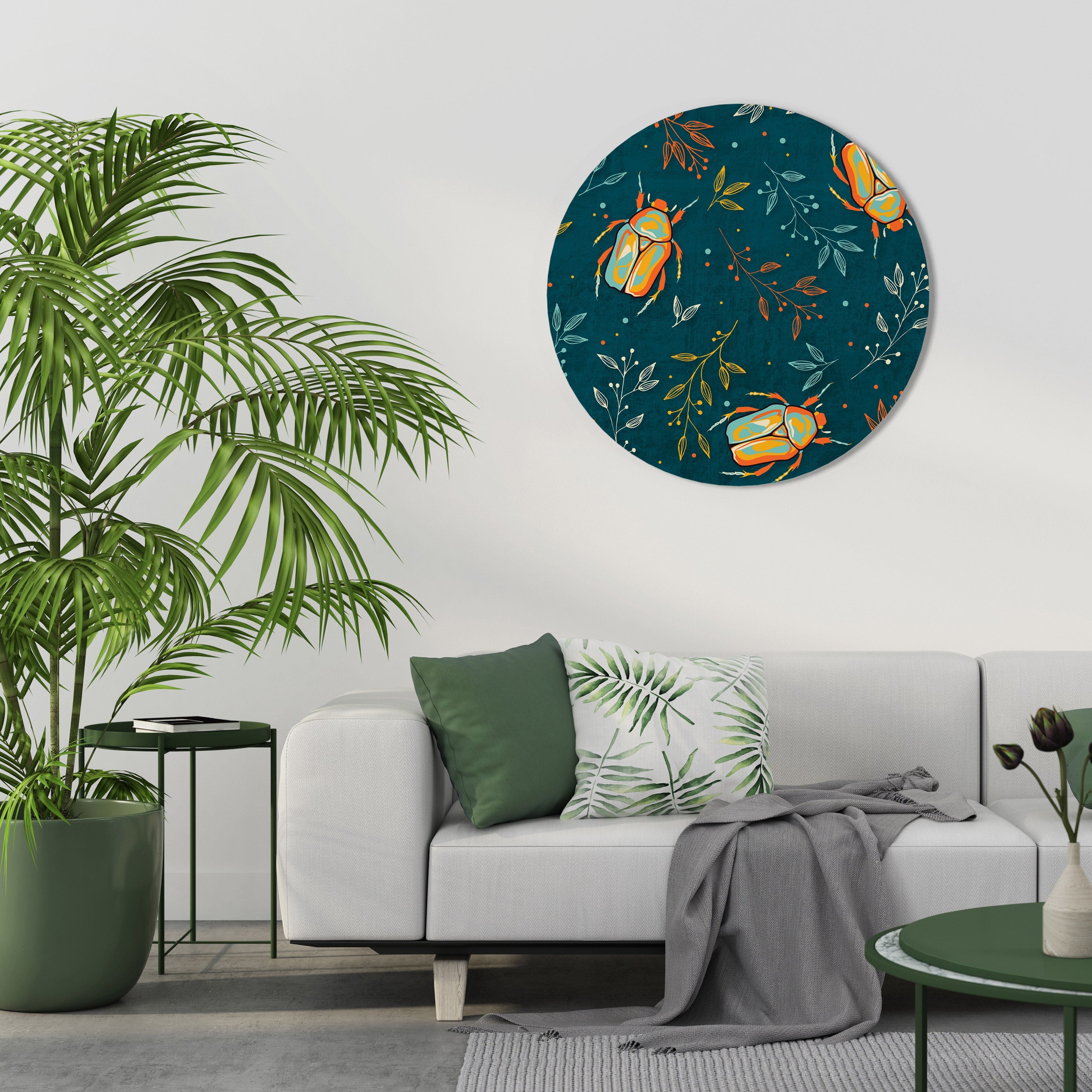 HERBSTINSEKTEN Runde Wandkunst