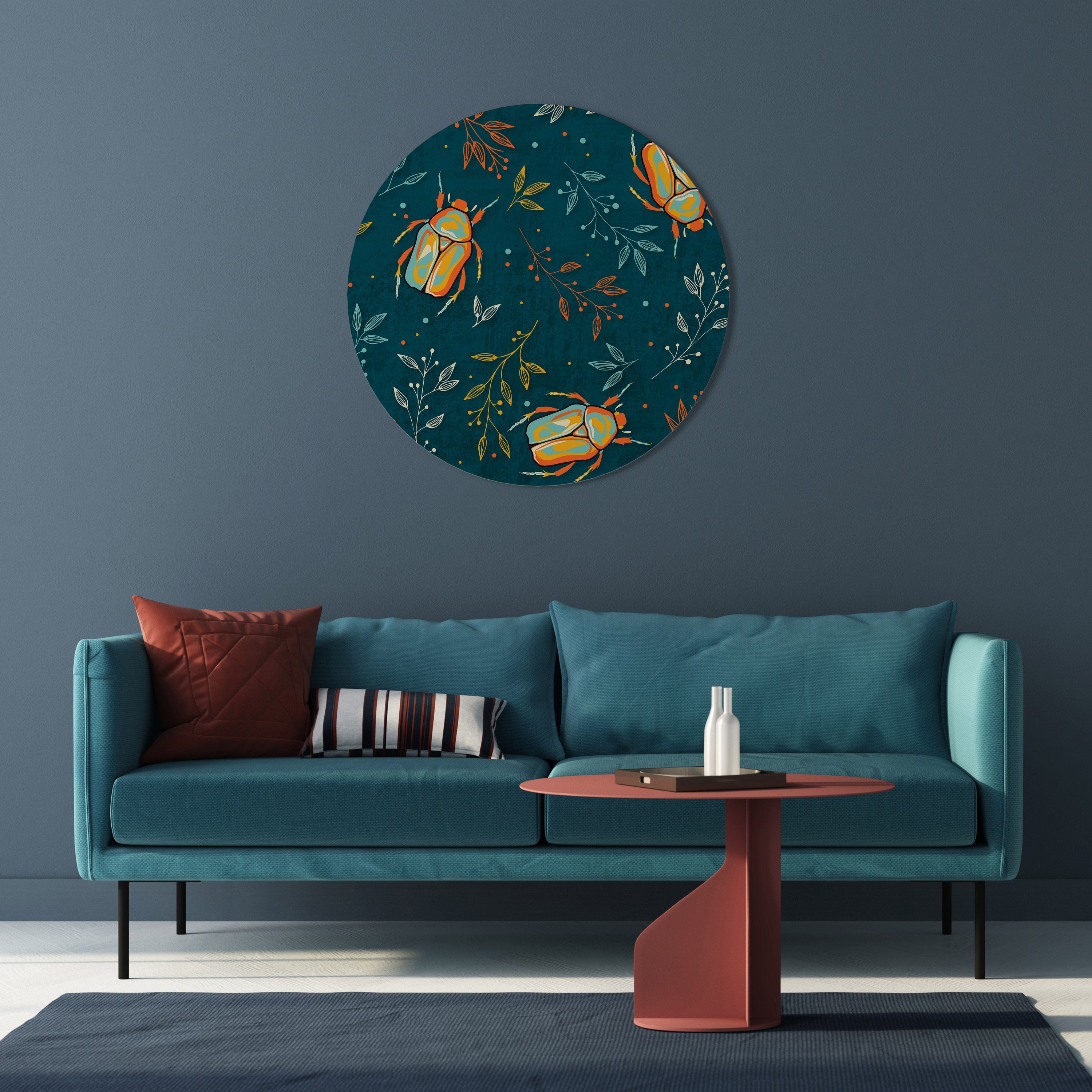 HERBSTINSEKTEN Runde Wandkunst