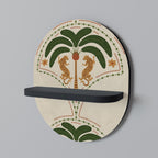 DANCING PREDATORS Ovales Kunstregal in Schwarz