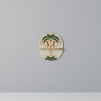 DANCING PREDATORS Ovales Kunstregal in Eiche-Optik