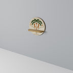 DANCING PREDATORS Rundes Kunstregal in Eiche-Optik