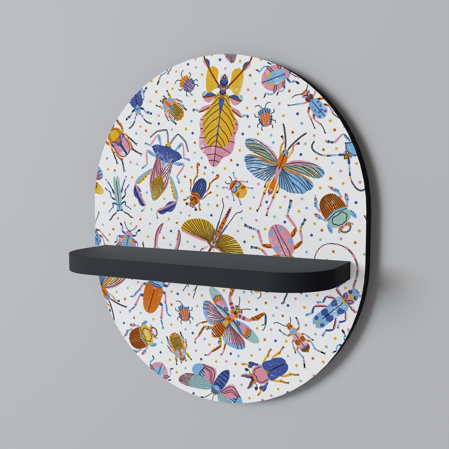 COLORFUL INSECTS Dekoratives Wandregal