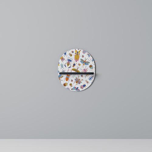 COLORFUL INSECTS Ovales Kunstregal in Schwarz