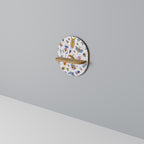 COLORFUL INSECTS Ovales Kunstregal in Eiche-Optik