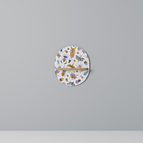 COLORFUL INSECTS Ovales Kunstregal in Eiche-Optik