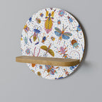 COLORFUL INSECTS Rundes Kunstregal in Eiche-Optik