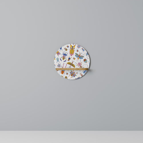 COLORFUL INSECTS Rundes Kunstregal in Eiche-Optik