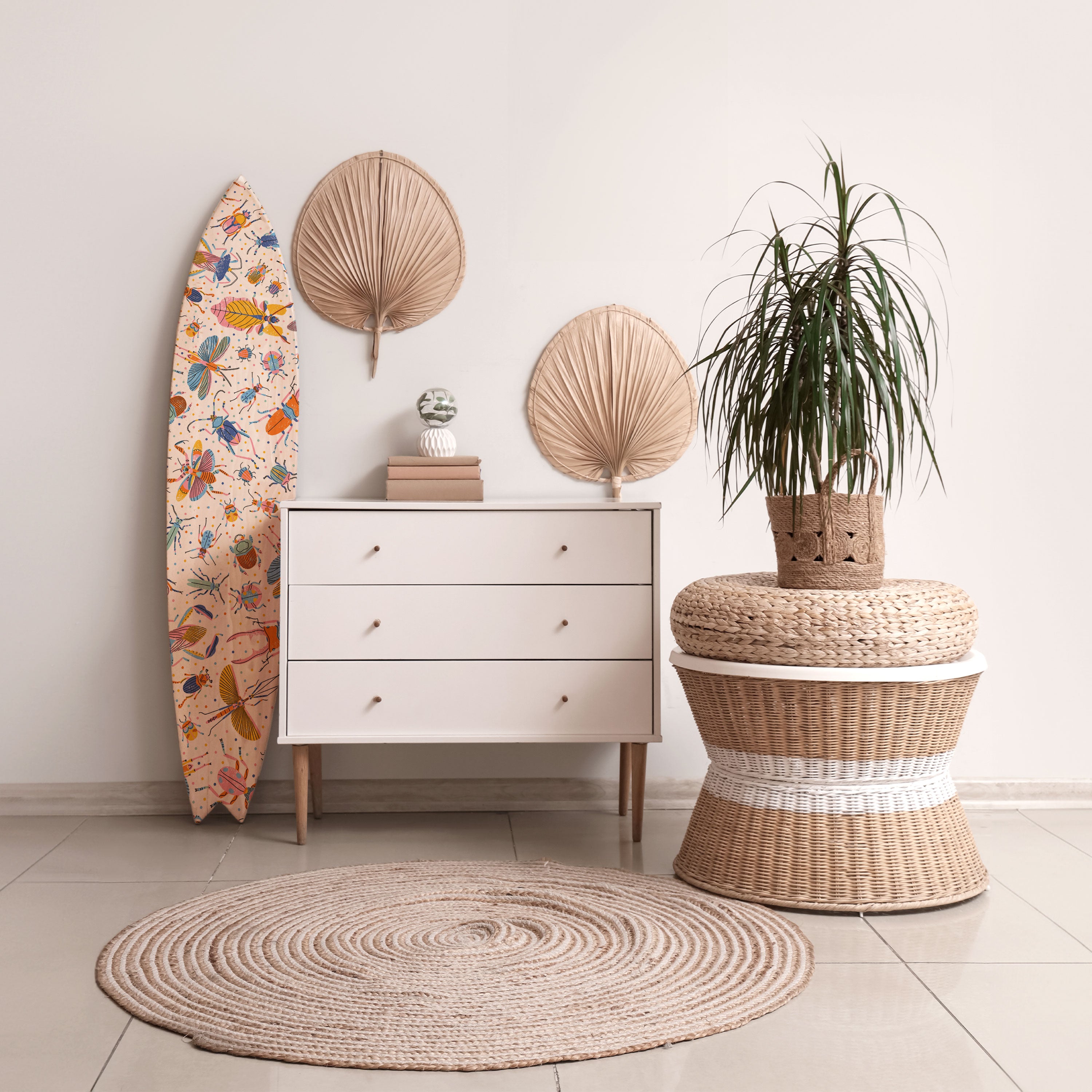 COLORFUL INSECTS Deko-Surfboard