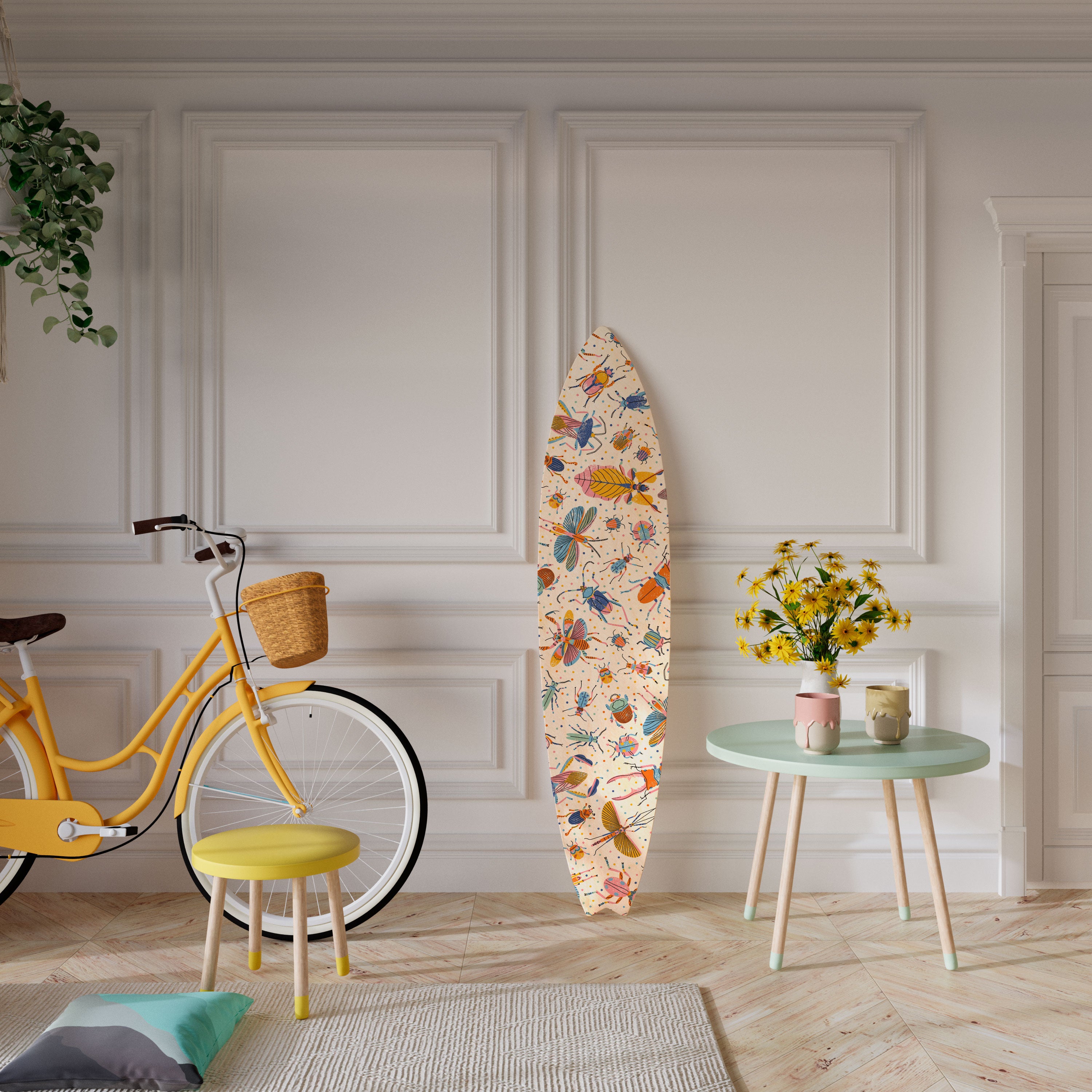 COLORFUL INSECTS Deko-Surfboard