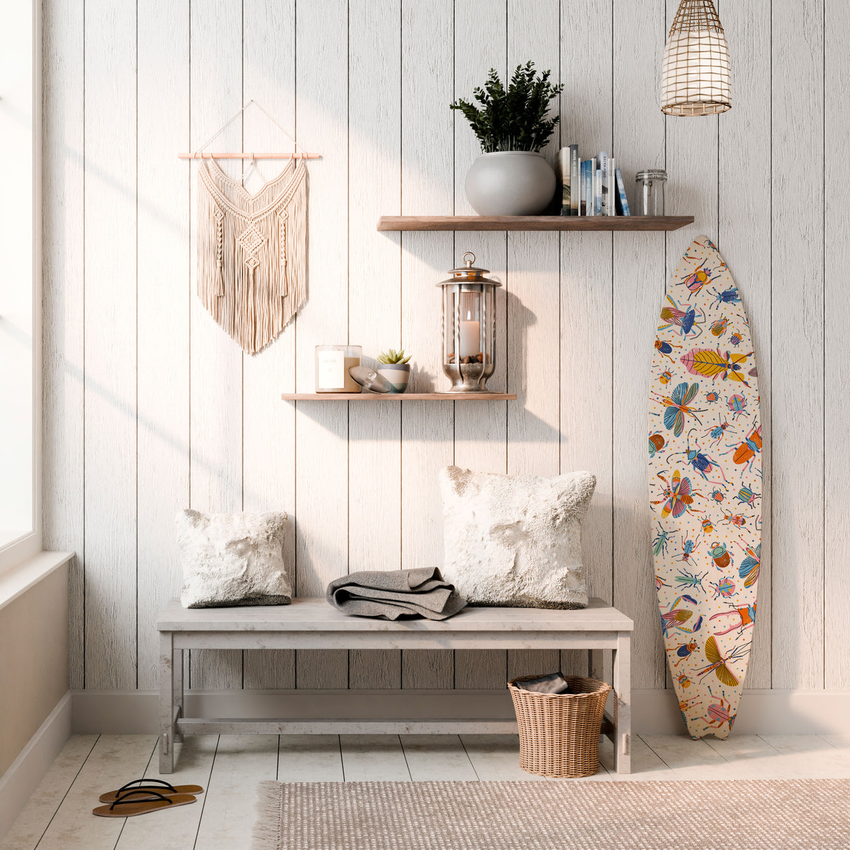 COLORFUL INSECTS Deko-Surfboard